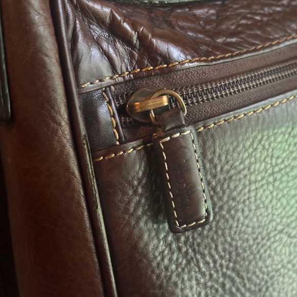 Vintage Cole Haan Messenger Bag, Dark Brown Leather - Picture 6 of 10